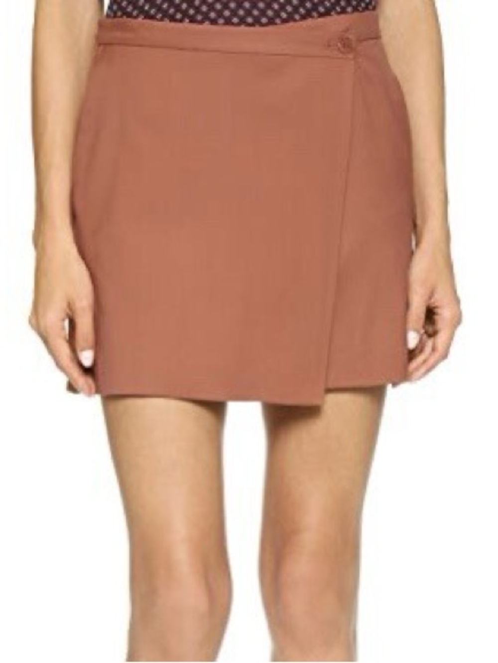 Timing Rust Brown Wrap Skort Pull On Polished Sophisticated